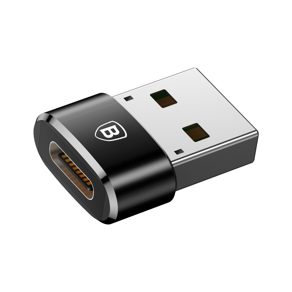 Перехідник USB 2.0 AF to USB-C black Baseus (CAAOTG-01) - изображение 1