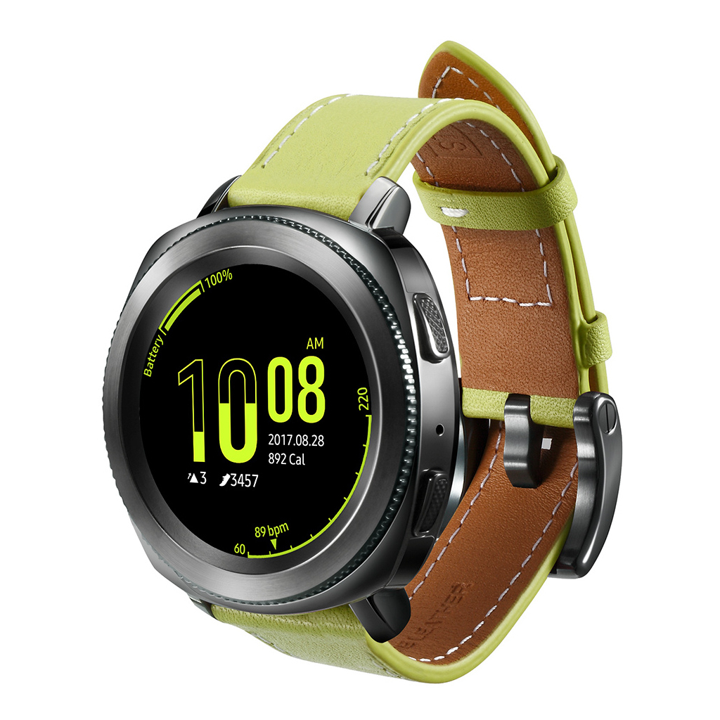 Ремінець до смарт-годинника Samsung Gear Classic Leather Olive-Green (GP-R600BREEBAE) - зображення 4
