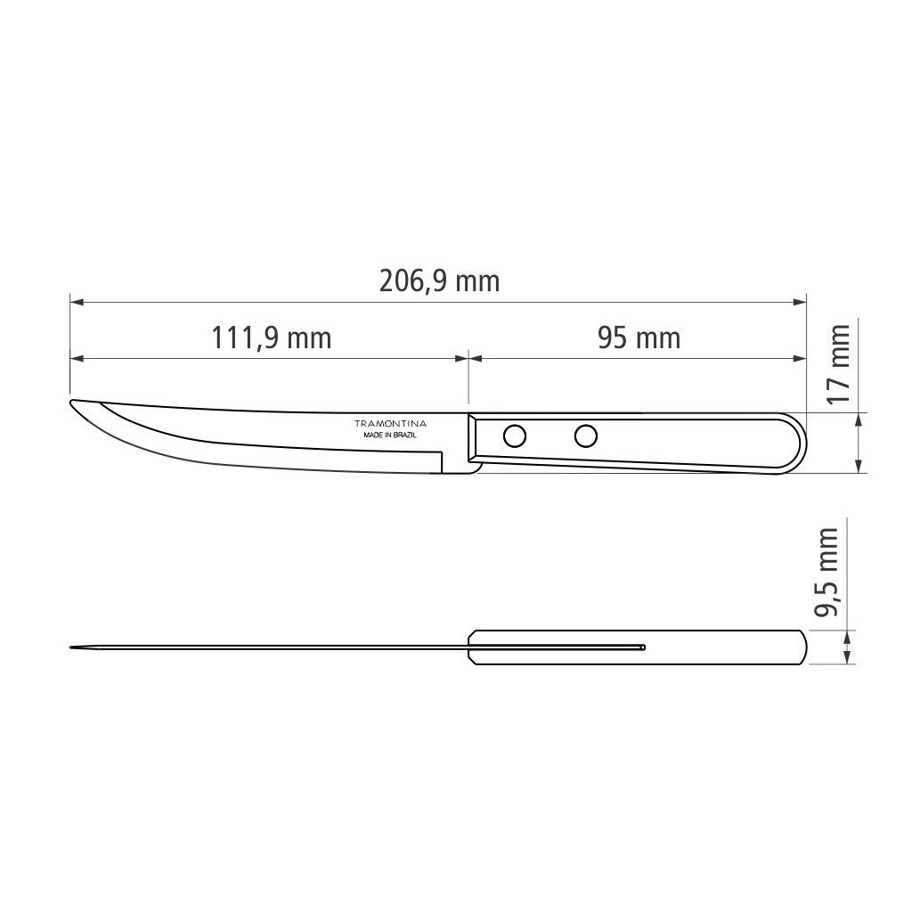 Кухонний ніж Tramontina Dynamic Steak 127 мм (22321/105) - зображення 3