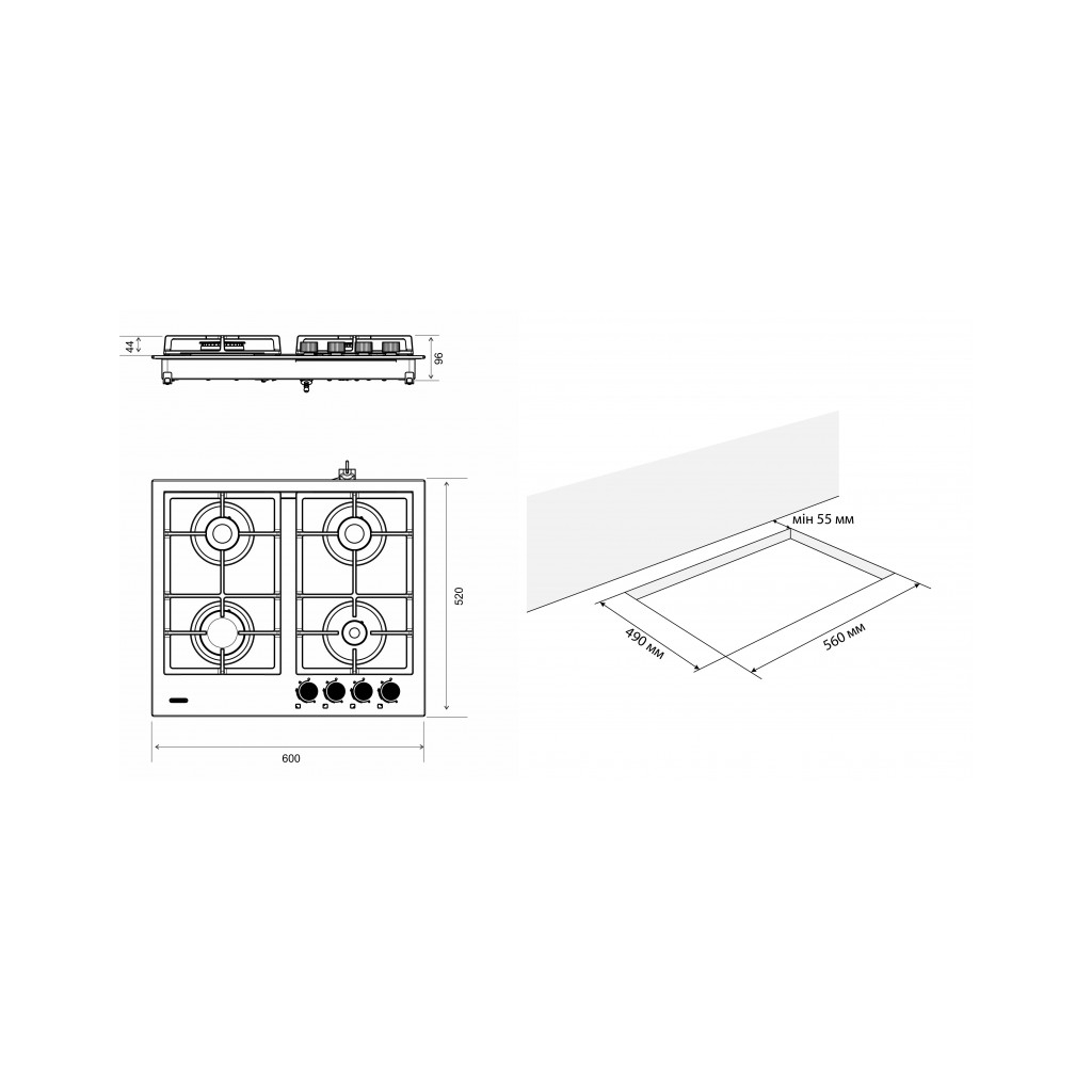 Варочна поверхня Eleyus INGA 60 BL CWF - зображення 11