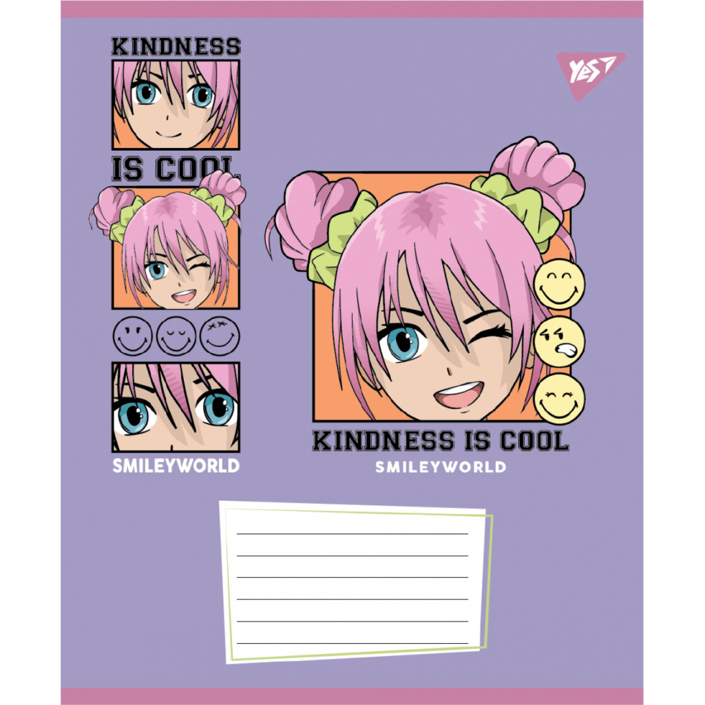 Зошит Yes Smiley World Cool А5 12 аркушів клітинка (767658) - зображення 2