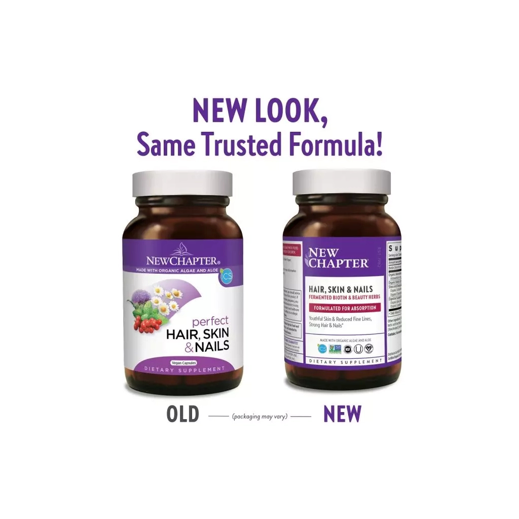 Вітамінно-мінеральний комплекс New Chapter Ідеальне волосся, шкіра та нігті, 30 вегетаріанських капсу. (NC0116) - зображення 4