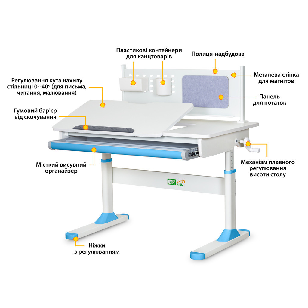Парта ErgoKids Blue (TH-325 W/BL) - зображення 2