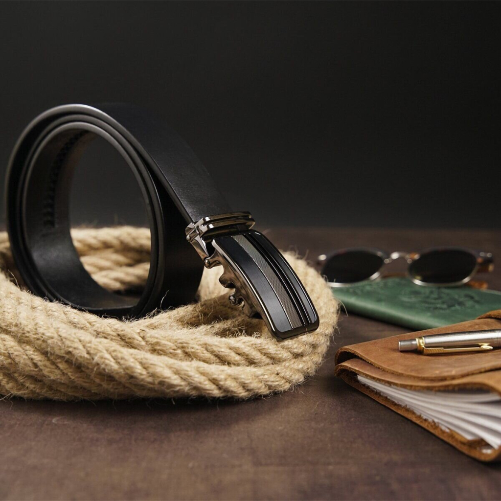 Ремінь Vintage Чоловічий з автоматичною пряжкою смужки Чорний (20292) - зображення 7