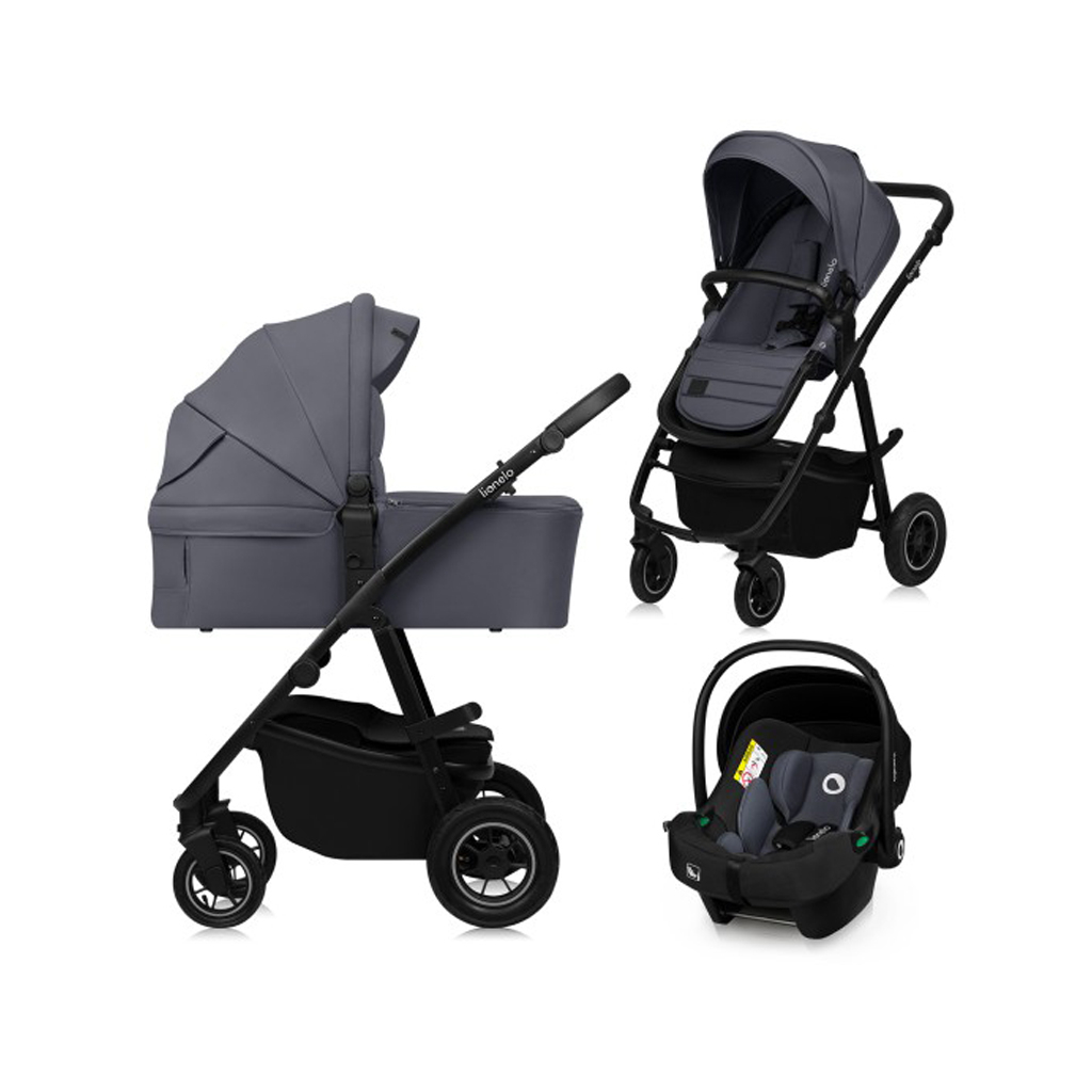 Коляска Lionelo 3 в 1 AMBER PLUS 3IN1 GREY GRAPHITE (LO-AMBER PLUS 3IN1 GREY GRAPHITE) - зображення 1