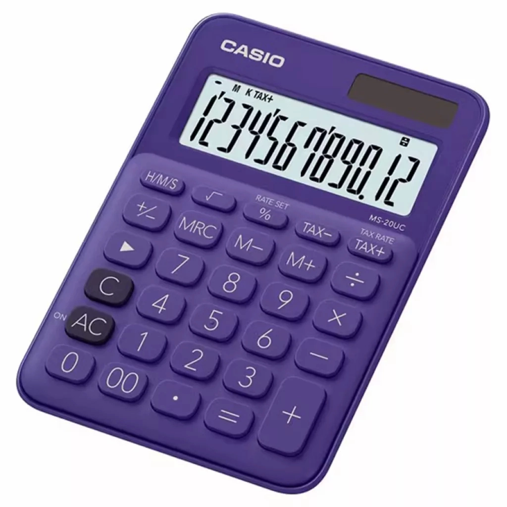 Калькулятор Casio MS-20UC-PL-W-EC, фіолетовий (CALC-CAS-MS-20UC-PL) - изображение 1
