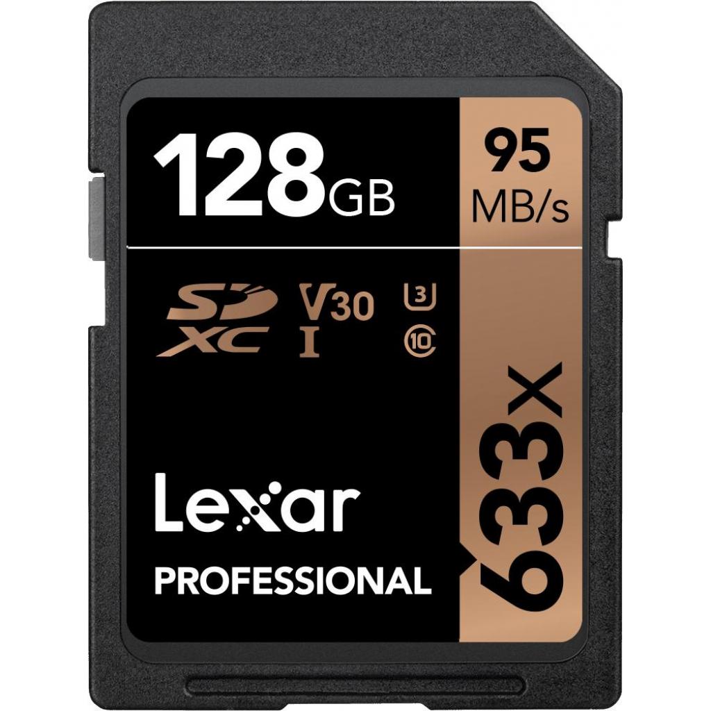 Карта пам'яті Lexar 128GB SDXC class 10 UHS-I U3 V30 633x Professional (LSD128CB633) - зображення 1