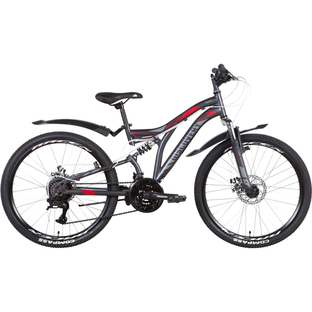 Велосипед Discovery 24" Rocket AM2 DD рама-15" 2022 Grey/Red (OPS-DIS-24-294) - зображення 1