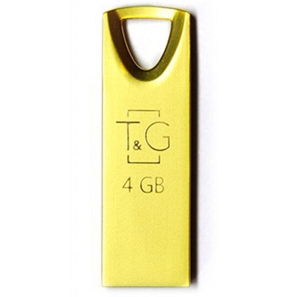 USB флеш накопичувач T&G 4GB 117 Metal Series Gold USB 2.0 (TG117GD-4G) - зображення 1