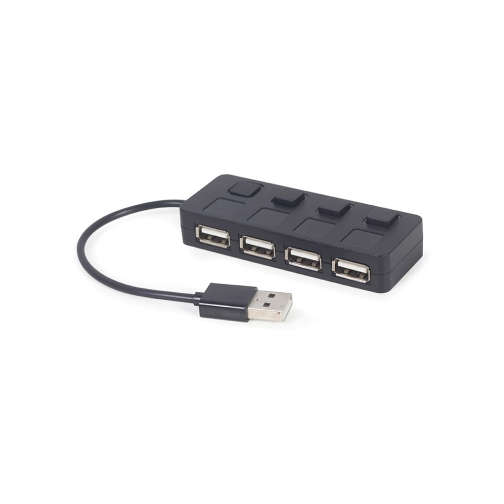 Концентратор Gembird USB 2.0 4 ports switch black (UHB-U2P4-05) - зображення 2