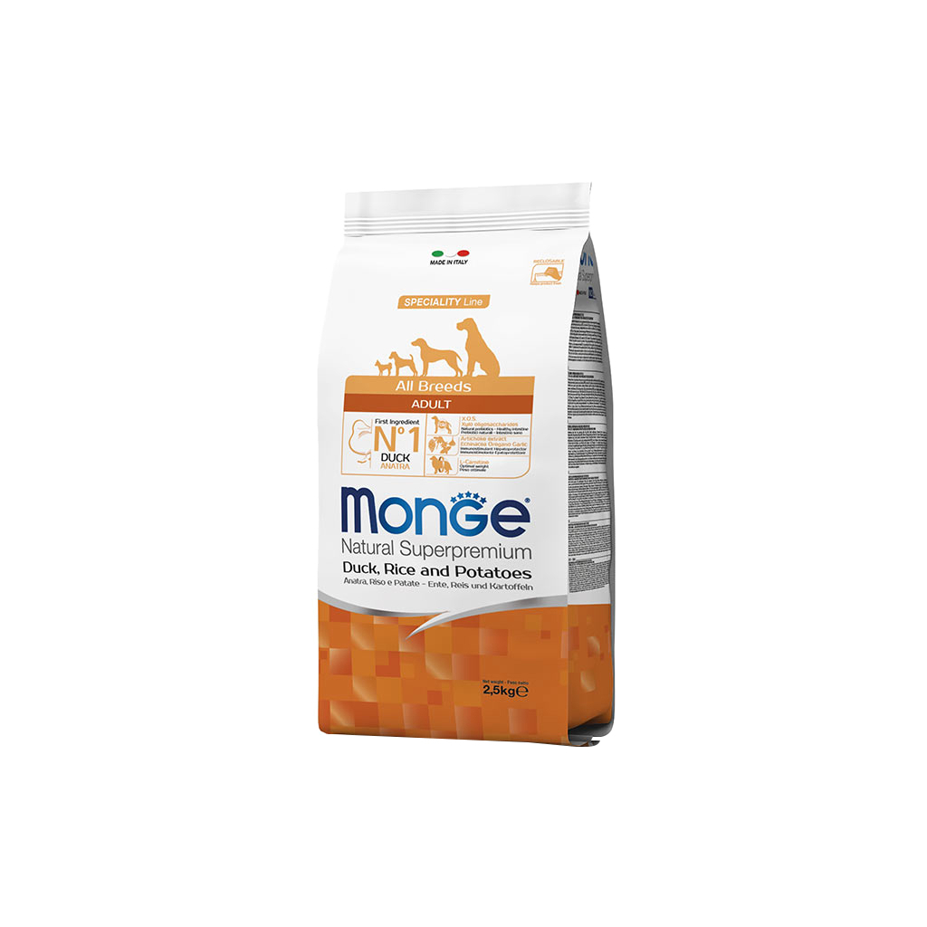 Сухий корм для собак Monge Dog All breeds Adult Duck&Rice зі смаком качки та рису 2.5 к (8009470011129) - зображення 1