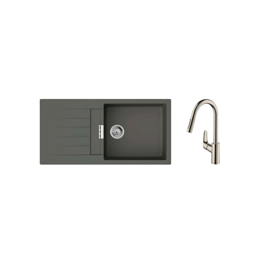 Мийка кухонна Hansgrohe S520-F480 + зміш. Focus M41 (43358800) - зображення 1