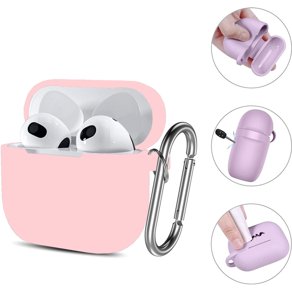 Чохол для навушників BeCover Silicon для Apple AirPods (3nd Gen) Pink (707185) - зображення 3