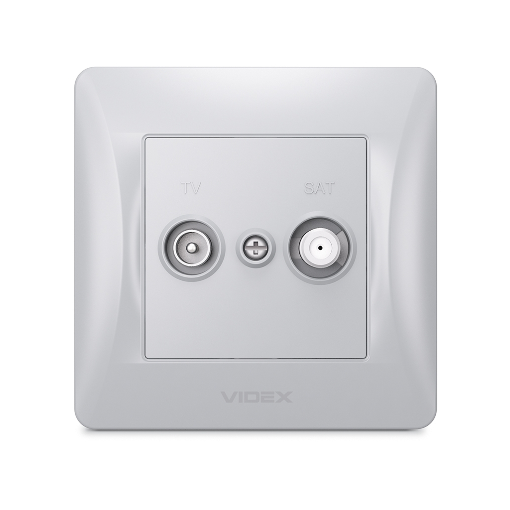 ТВ розетка Videx BINERA TV + SAT кінцева срібний шовк (VF-BNSK2TVSATE-SS) - изображение 2