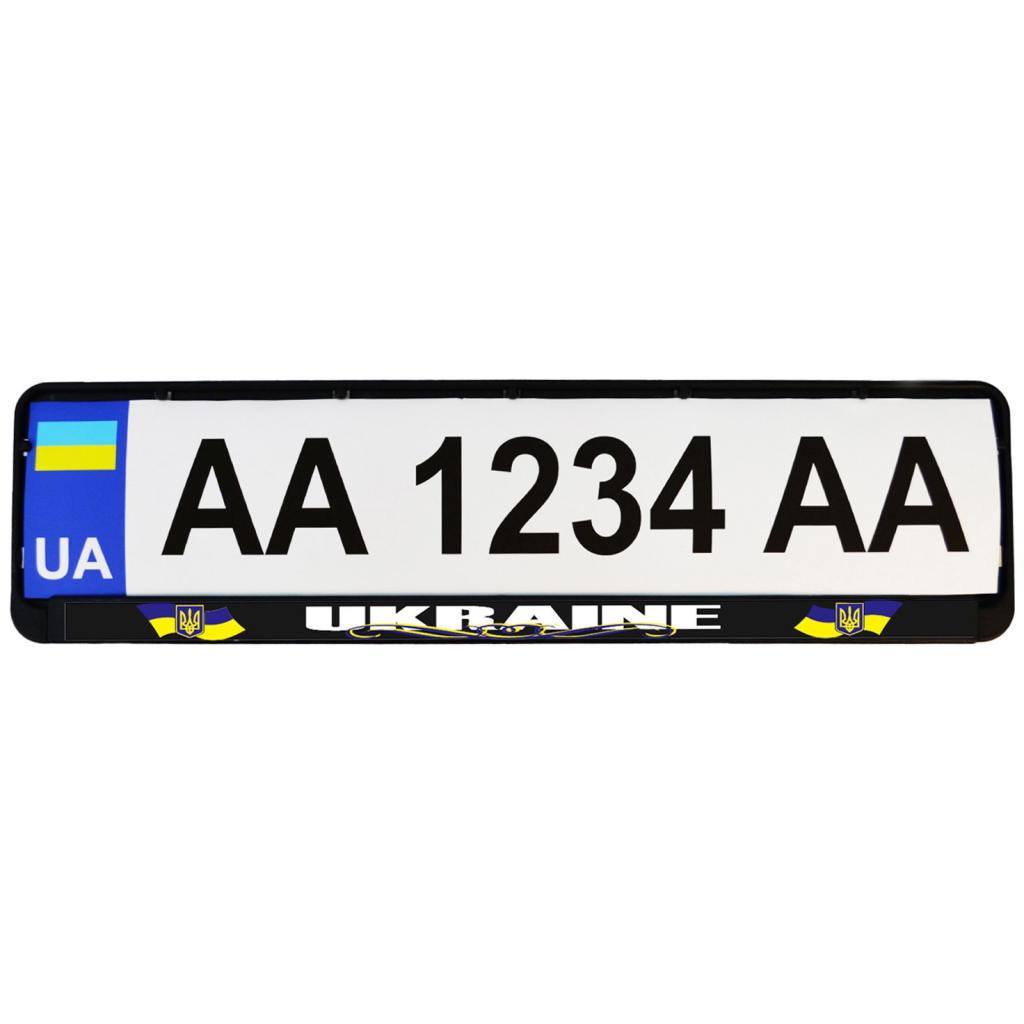 Рамка номерного знака Poputchik "UKRAINE" (24-261-IS) - зображення 2