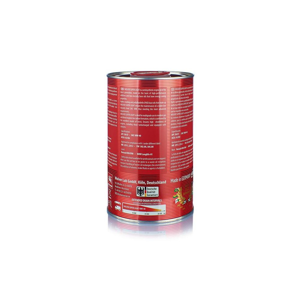 Моторна олива Wolver Super Light 10W-40 1л (4260360941054) - зображення 2