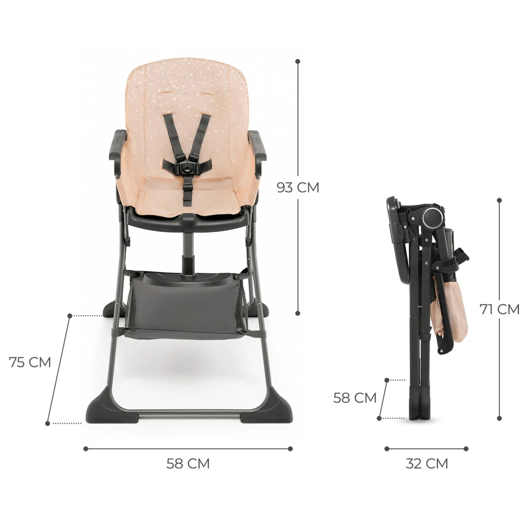 Стілець для годування Kinderkraft Foldee Pink (5902533922451) - изображение 8