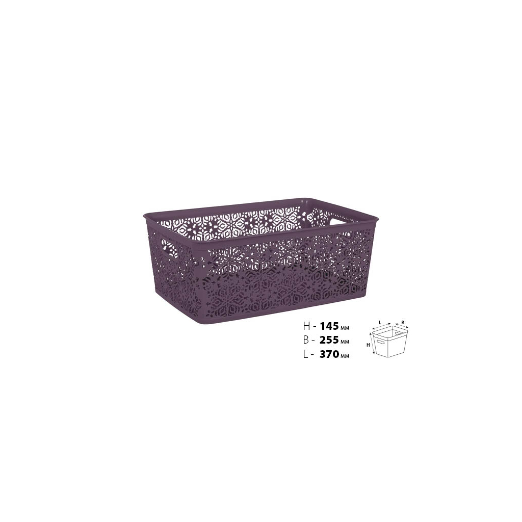 Кошик для зберігання Violet House 0504 4 Ажур Plum 14 л (0504 4 Ажур PL б/кр. 14 л) - зображення 2