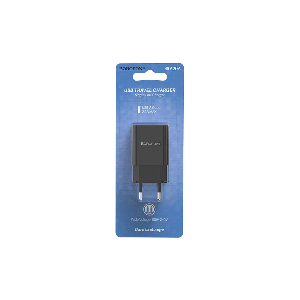 Зарядний пристрій BOROFONE BA20A Sharp charger Black (BA20AB) - зображення 4