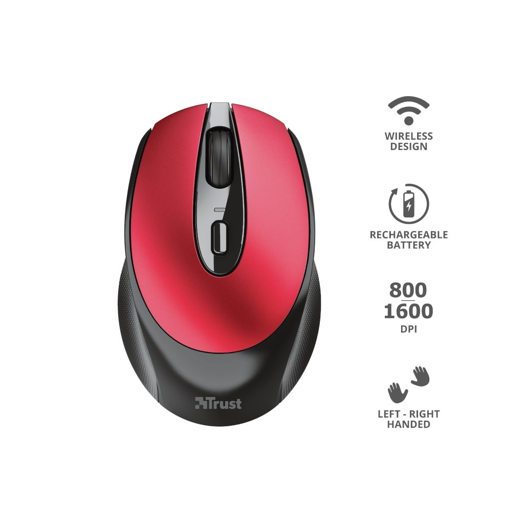 Мишка Trust Zaya Rechargeable Wireless Red (24019) - зображення 10