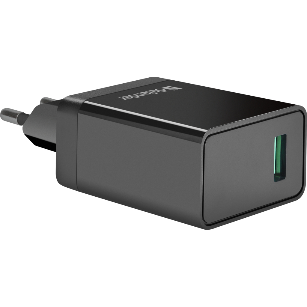 Зарядний пристрій Defender UPA-101 black, 1 USB, QC 3.0, 18W (83573) - зображення 2