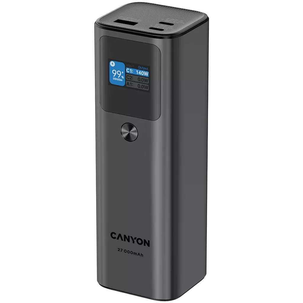 Батарея універсальна Canyon PB-2010 27000mAh PD/3.1/140Wh, in/out2xUSB-C PD/140W, outUSB-A/22.5W (CNE-CPB2010DG) - зображення 2