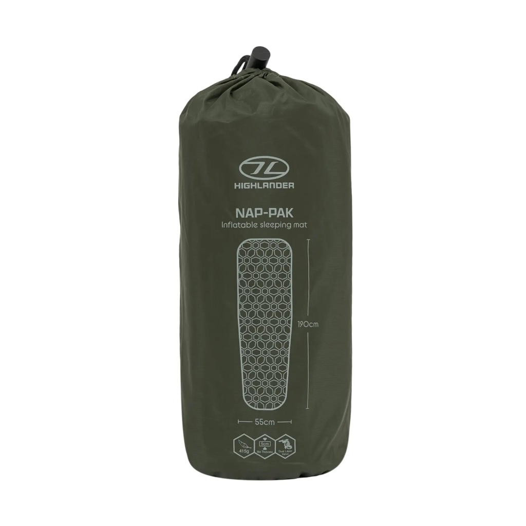 Туристичний килимок Highlander Nap-Pak Inflatable Sleeping Mat 5 cm Olive AIR071 (929796) - зображення 4