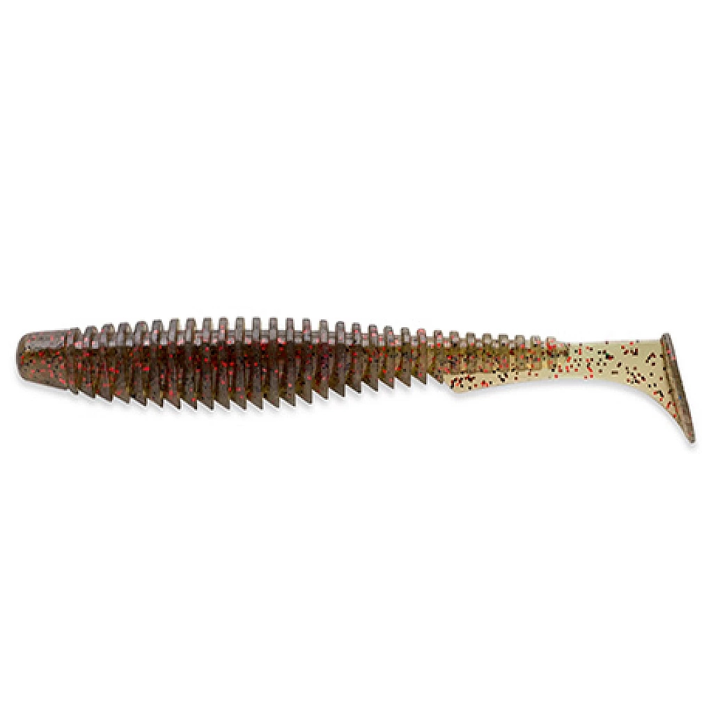 Силікон рибальський FishUP U-Shad 3.5" 045 - Green Pumpkin/Red&Black (8шт/уп) (1864.09.57) - зображення 1