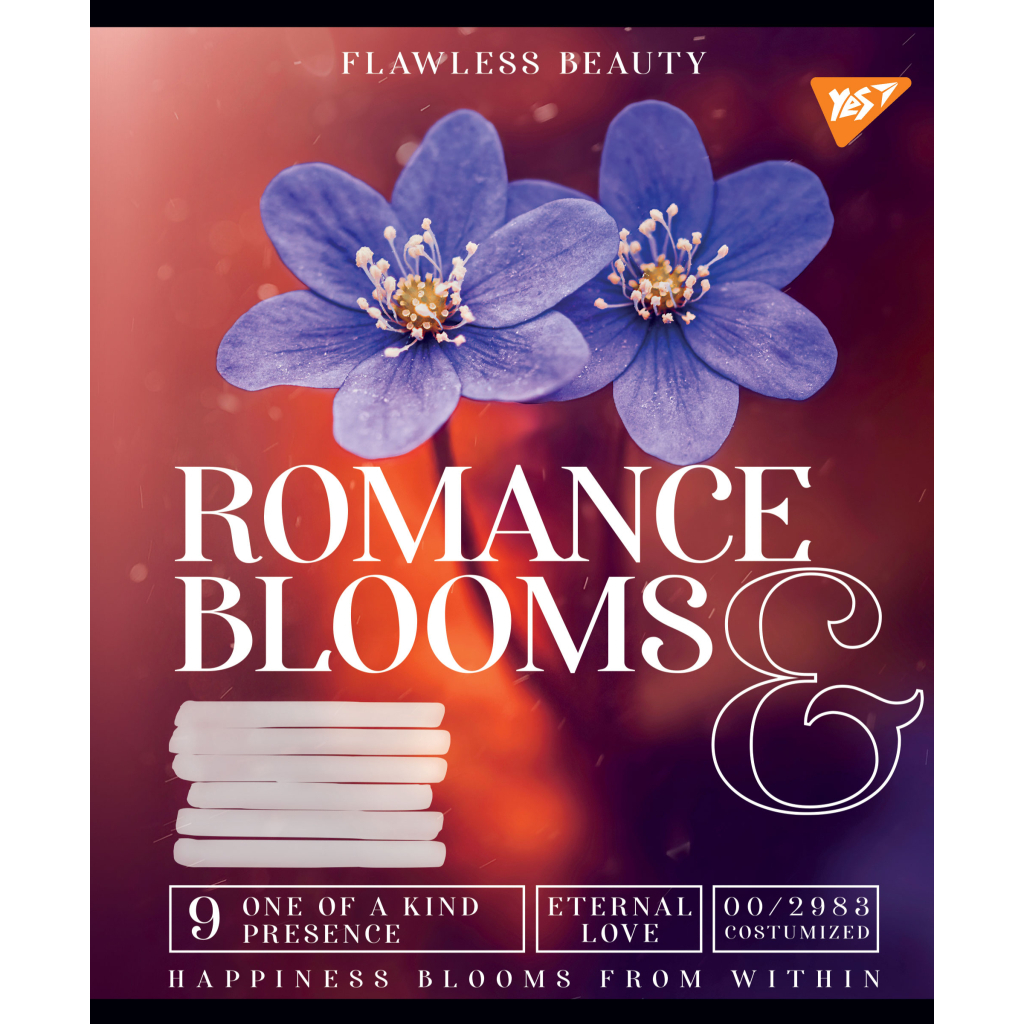 Зошит Yes А5 Romance blooms 36 аркушів, клітинка (766415) - зображення 4