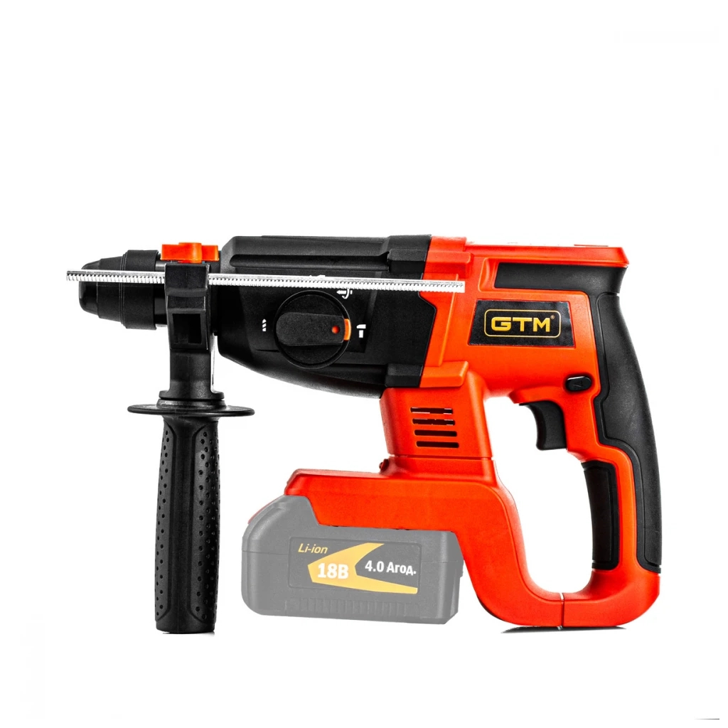 Перфоратор GTM RHC18/22BL, 18В, 2,2Дж, 0-1100 об/хв, (без АКБ та ЗП) (RHC18/22BL_BARE TOOL) - зображення 1