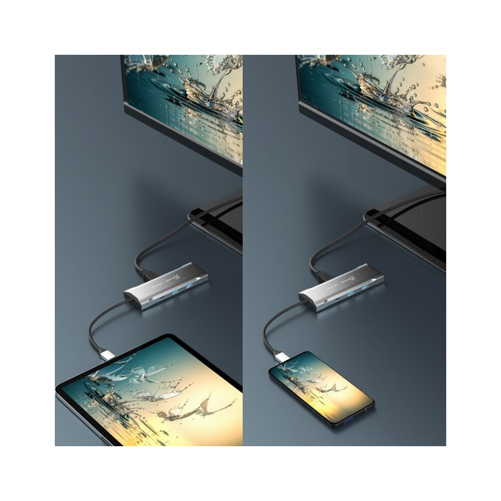 Порт-реплікатор J5create Dock-Station USB-C 10Gbps, 7-in-1 (хаб/HDMI/PD/картридер) (JCD393-N) - зображення 12