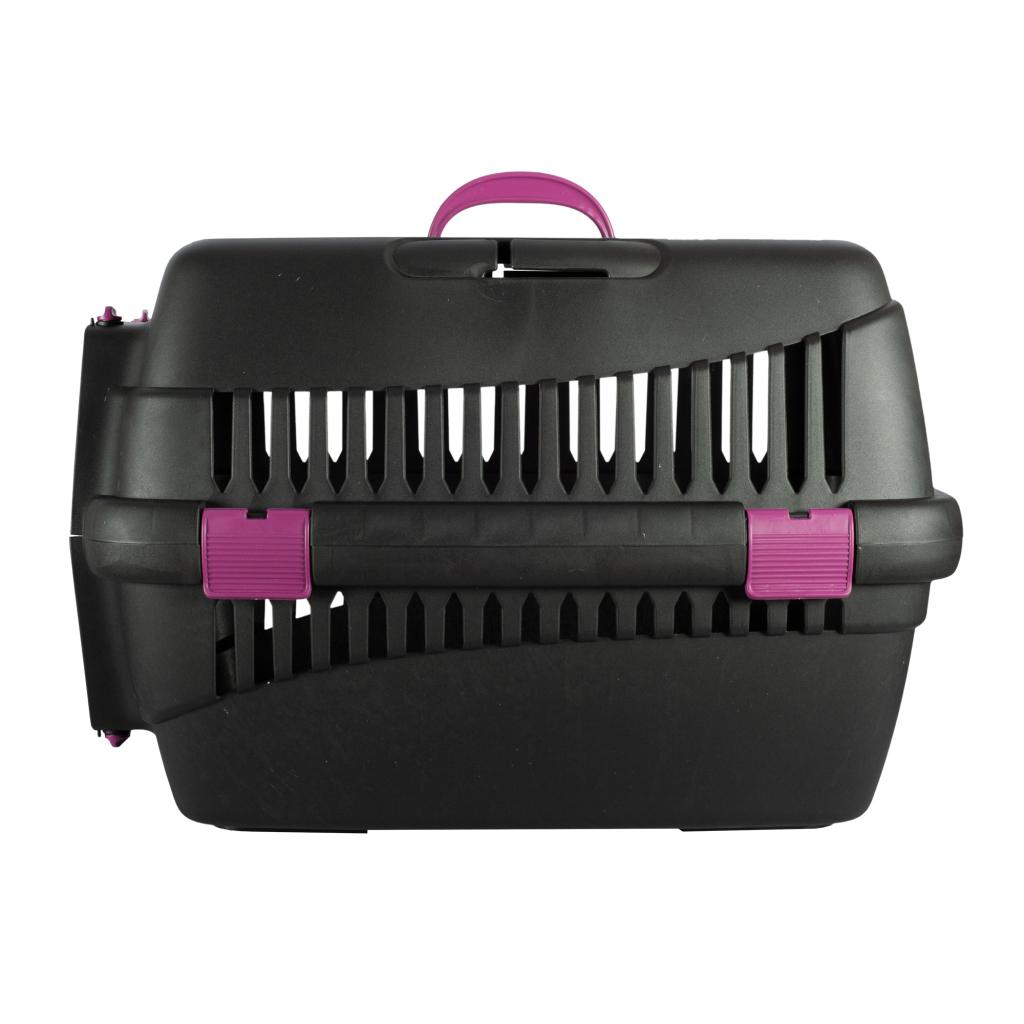 Переноска для тварин SGbox для тварин до 12 кг 60х38х39 см пластик (чорна/мікс) (2700000019030) - зображення 2