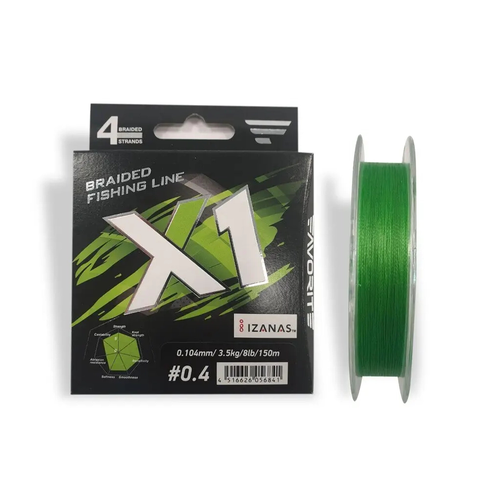 Шнур Favorite X1 PE 4x 150m 0.4/0.104mm 8lb/3.5kg Light Green (1693.11.26) - зображення 1