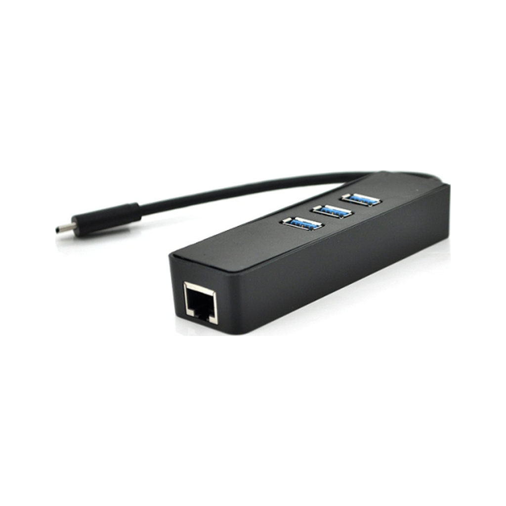 Концентратор Voltronic USB-C to 3xUSB 3.0 + RJ45 1000Mbps black (YT-TCA3H3+Et-W) - зображення 3