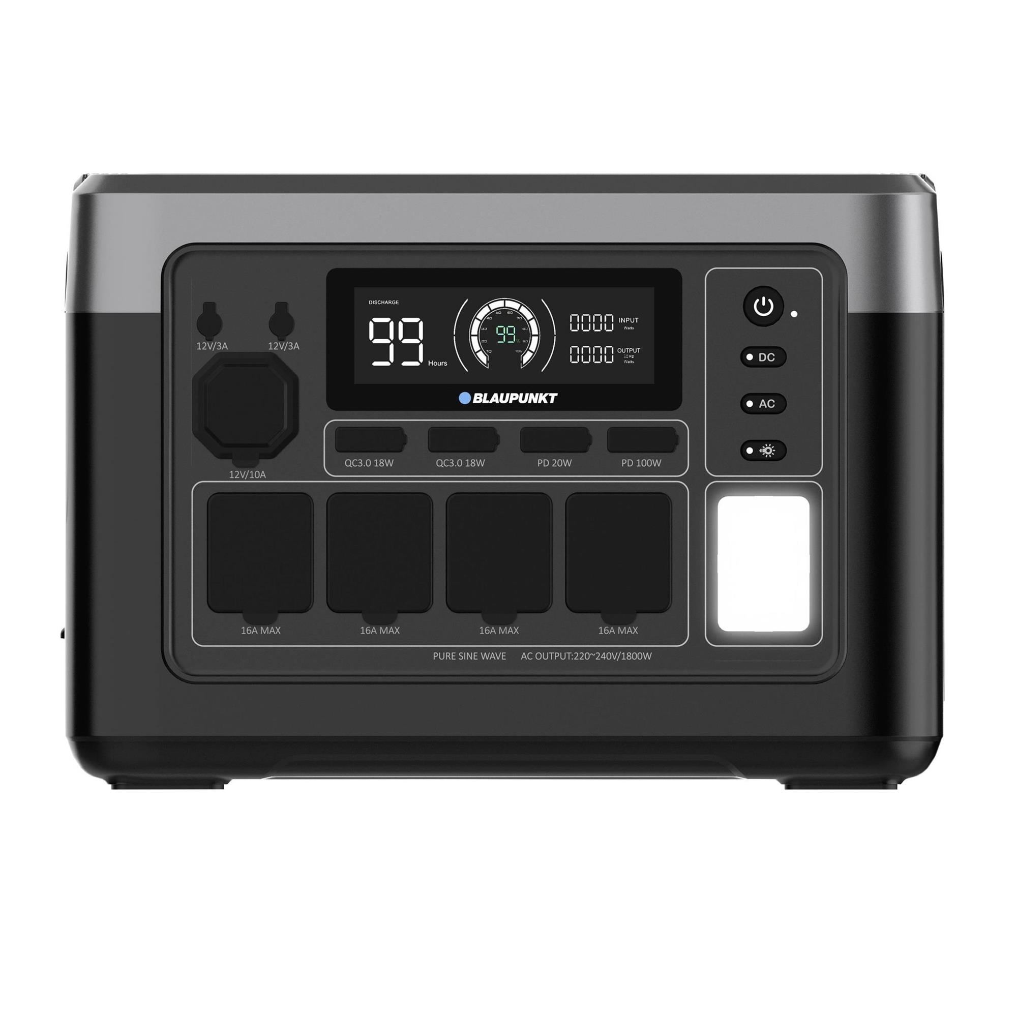 Зарядна станція BLAUPUNKT JuiceBox 1000, 1800W, 1024Wh, LiFePO4 з водонепроникною сумкою - picture 7