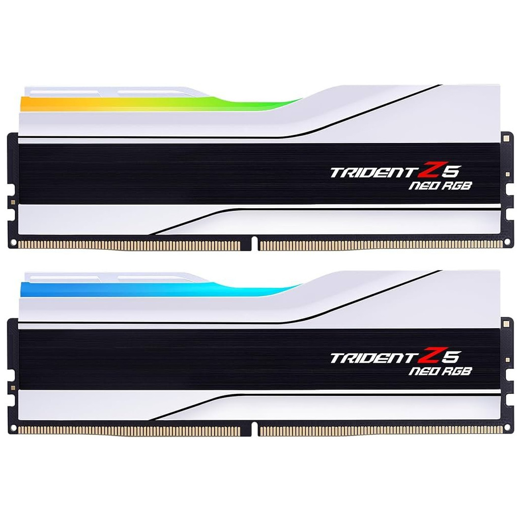 Модуль пам'яті для комп'ютера DDR5 64GB (2x32GB) 6000 MHz Trident Z5 Neo RGB Matte White G.Skill (F5-6000J3036G32GX2-TZ5NRW) - зображення 1