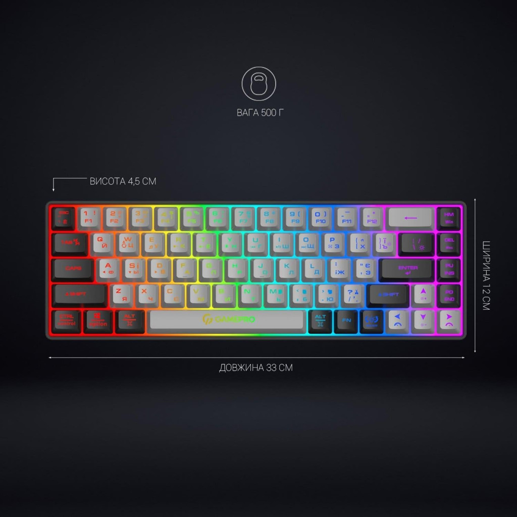 Клавіатура GamePro GK935 Wireless LED Black - зображення 5