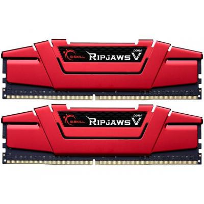 Модуль пам'яті для комп'ютера DDR4 8GB (2x4GB) 2400 MHz RipjawsV Red G.Skill (F4-2400C15D-8GVR) - зображення 1