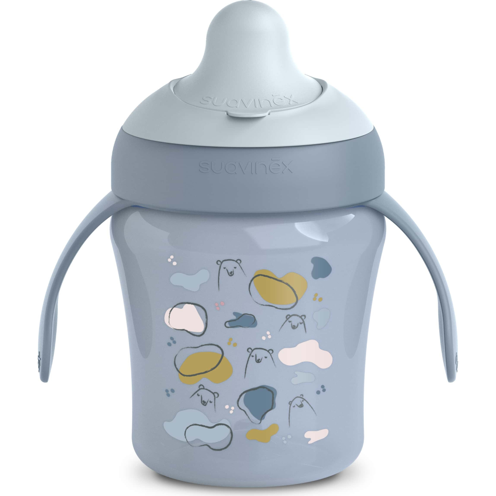 Поїльник-непроливайка Suavinex Bear Family чашка з носиком, 200 мл,+6 міс. блакитна (402641) - зображення 2