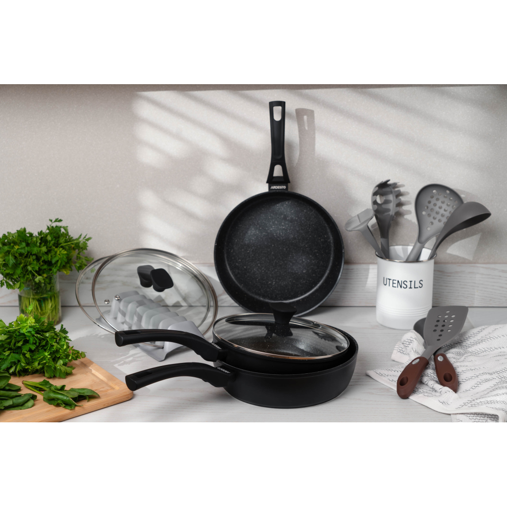 Сковорода Ardesto Gemini Livorno, 24см, алюміній, чорний (AR1224A) - зображення 8