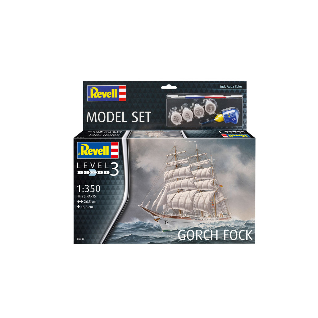 Збірна модель Revell Набір корабель Gorch Fock рівень 3 масштаб 1:350 (RVL-65432) - зображення 7