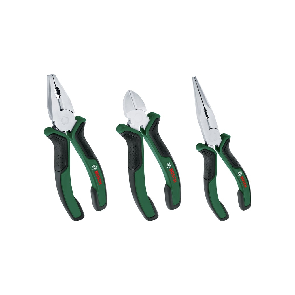 Плоскогубці Bosch набір 3 шт, комбіновані, подовжені, бокорізи (1.600.A02.C0S) - изображение 1