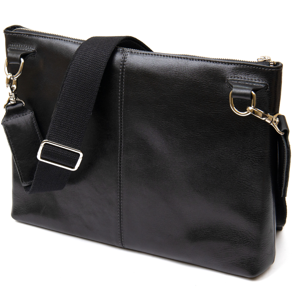 Сумка Grande Pelle Шкіряна чоловіча Чорна (11437) - зображення 2