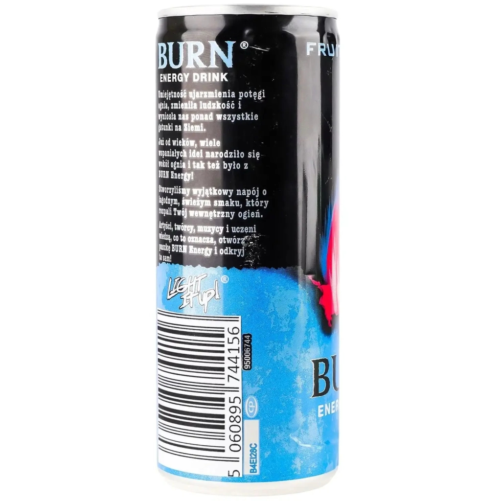 Енергетичний напій Burn Фруктовий пунш Безалкогольний сильногазований 250 мл (5060895744156) - изображение 4