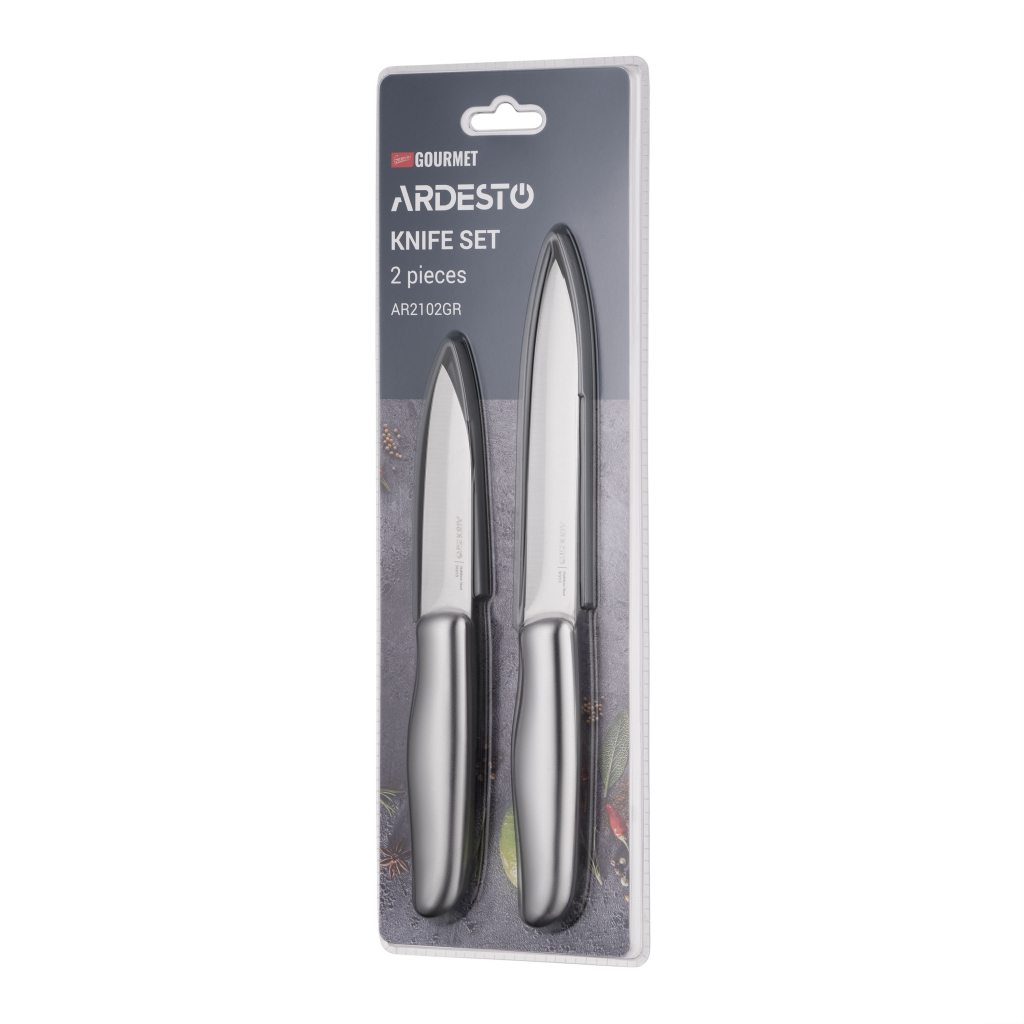 Набір ножів Ardesto Gemini Gourmet 2 предмети, нержавіюча сталь (AR2102GR) - зображення 4