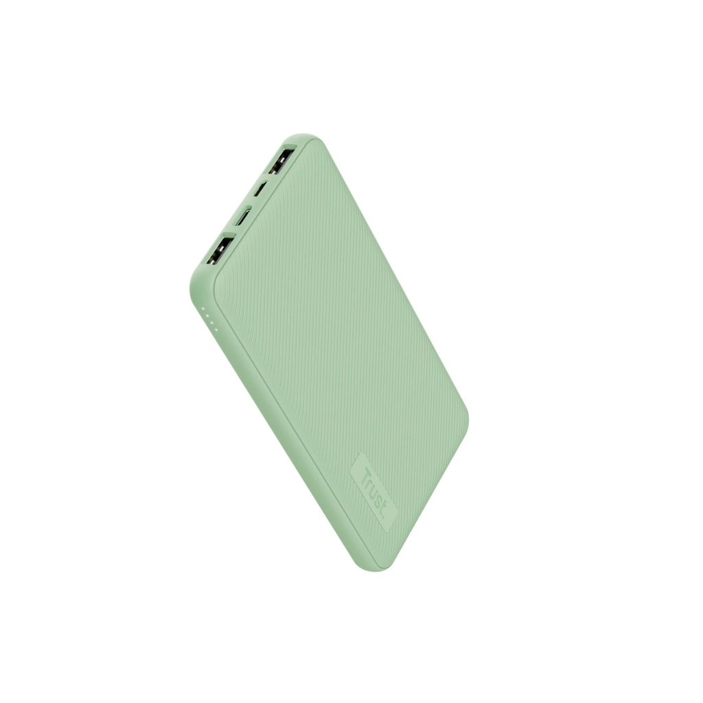 Батарея універсальна Trust 10000mAh Primo ECO, 2хUSB-A/USB-C, 15W, green (25029_TRUST) - зображення 4