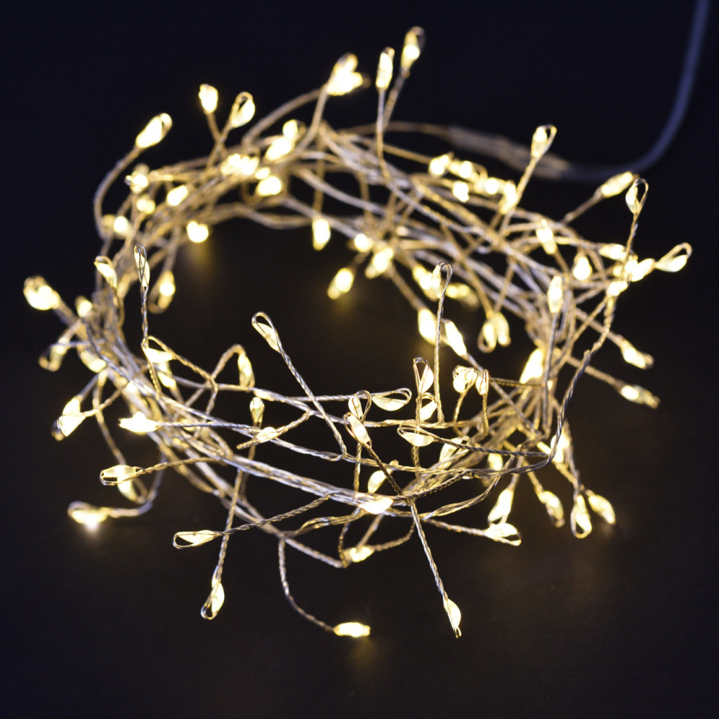 Гірлянда YES! Fun На мідному дроті Кластер 100 LED Тепло-біла 2.2 м На батарейках (801204) - зображення 3