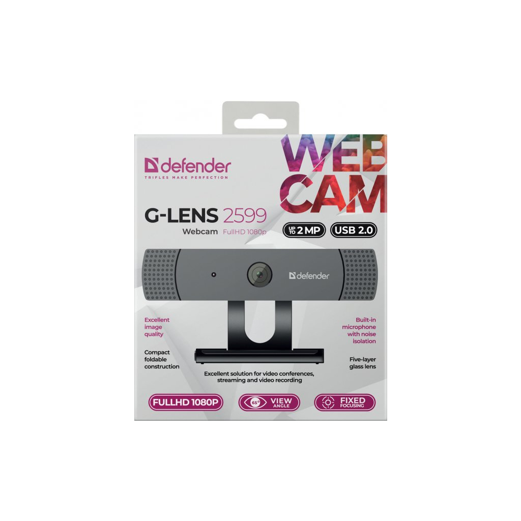Веб-камера Defender G-lens 2599 Full HD 1080p Black (63199) - изображение 9