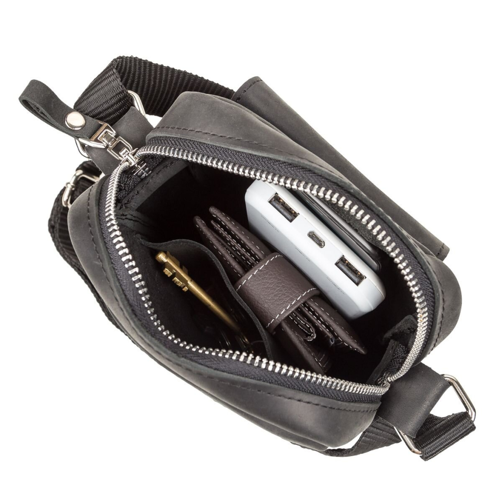 Сумка Shvigel З вінтажної шкіри Чорна (11076) - зображення 6