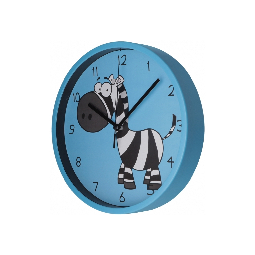 Настінний годинник Optima Little Zebra пластиковий, блакитний (O52106) - зображення 2